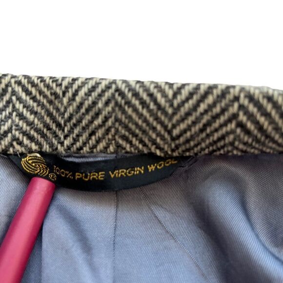 Vintage Tweed Wool Sport Coat Jacket Men 40R Herringbone Gray Hart Shaffner Marx - Picture 9 of 11